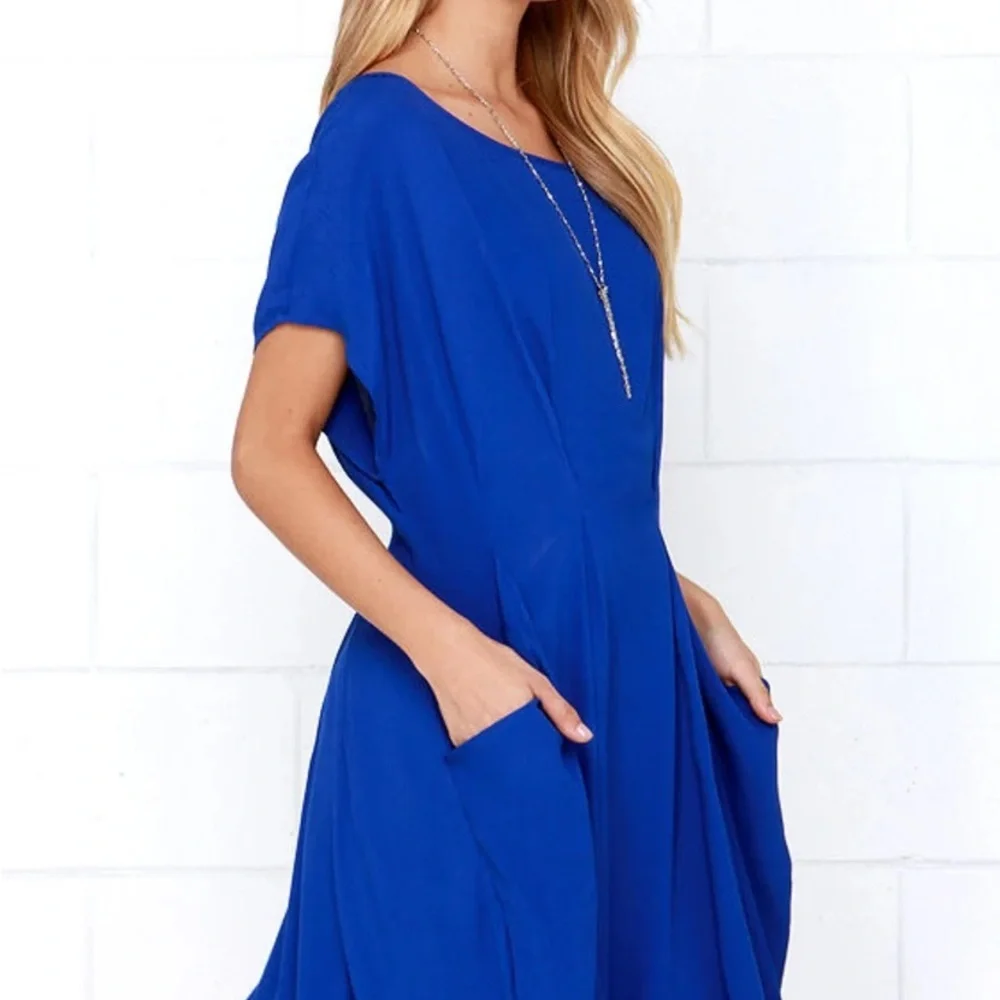 Lulu's Royal Blue Midi Dress - Picture 3 of 6